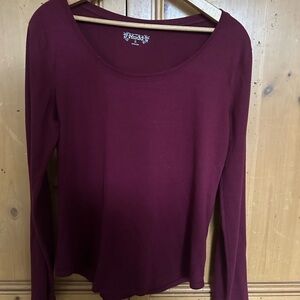 Mudd Rich Burgundy Long Sleeve Tee